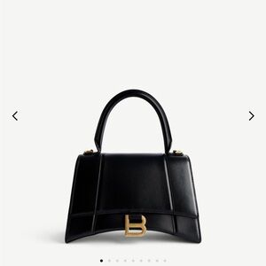 Balenciaga Hourglass Handbag, Black with Gold Accent